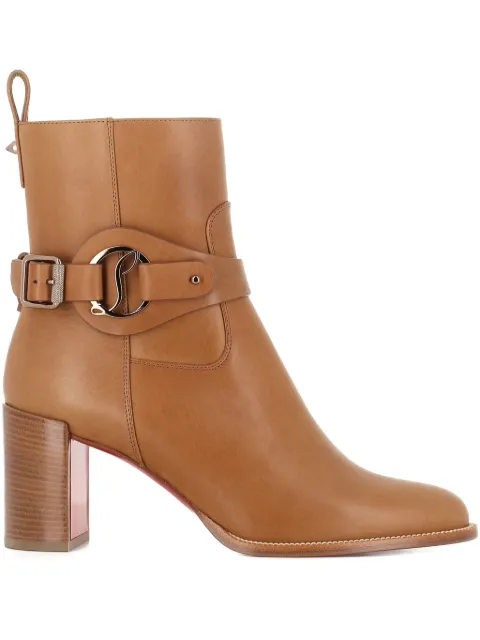 Christian Louboutin 70mm Dianouchette buckle-strap boots Brown DIANOUCHETTE70