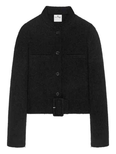 Courrèges buckle-detail tweed jacket Black 126CVE146PL0260
