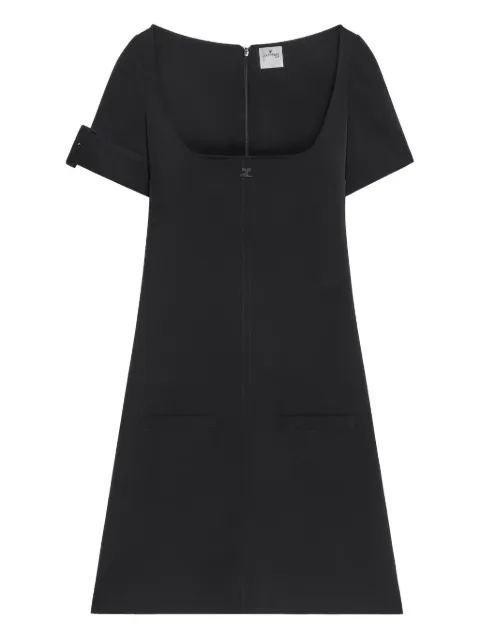 Courrèges buckle-detail A-Line mini dress Black 126CRO788PL0159