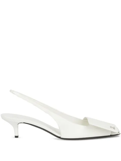 Courrèges 45mm logo-plaque slingback pumps White 126SPP052CV0033