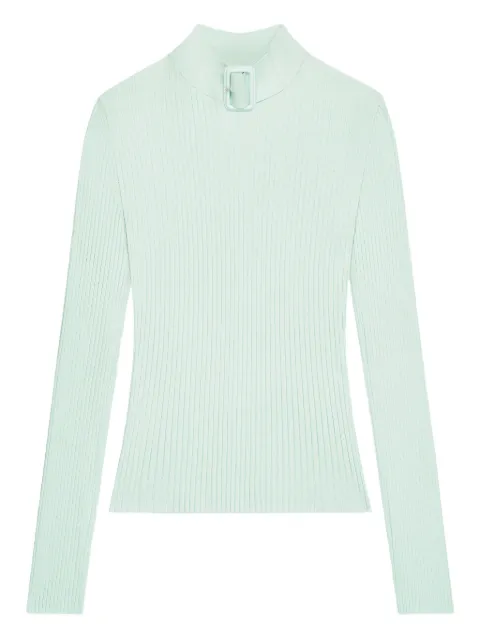 Courrèges buckle-neck ribbed sweater Green 126MPU266FI0001