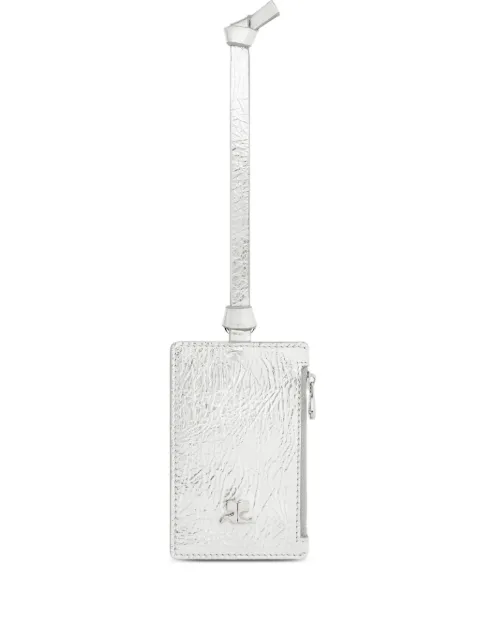 Courrèges leather zip cardholder Silver 126GPM036CR0071