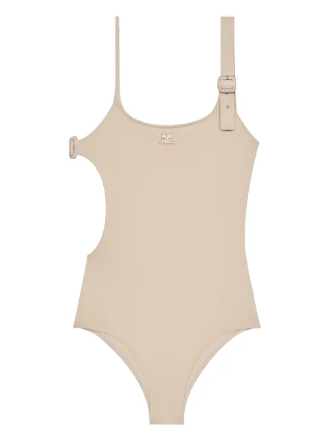 Courrèges buckle cut-out swimsuit Neutrals 126JMB055PA0043