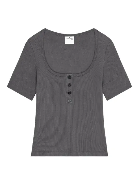 Courrèges buttoned ribbed T-shirt Grey 126JTS233JS0194