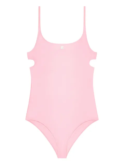 Courrèges logo-embroidered cut-out swimsuit Pink 126JMB053PA0043