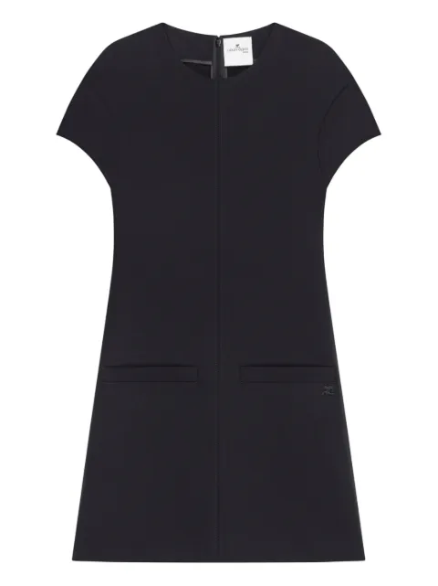 Courrèges welt-pocket mini dress Black 126CRO790PL0170