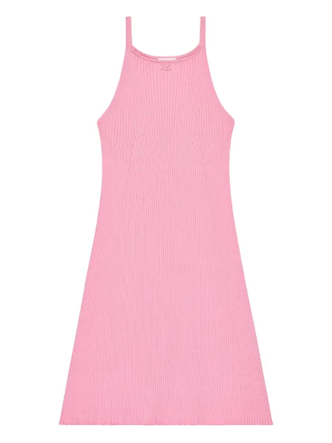 Courrèges ribbed-knit a-line mini dress Pink 126MRO797FI0001