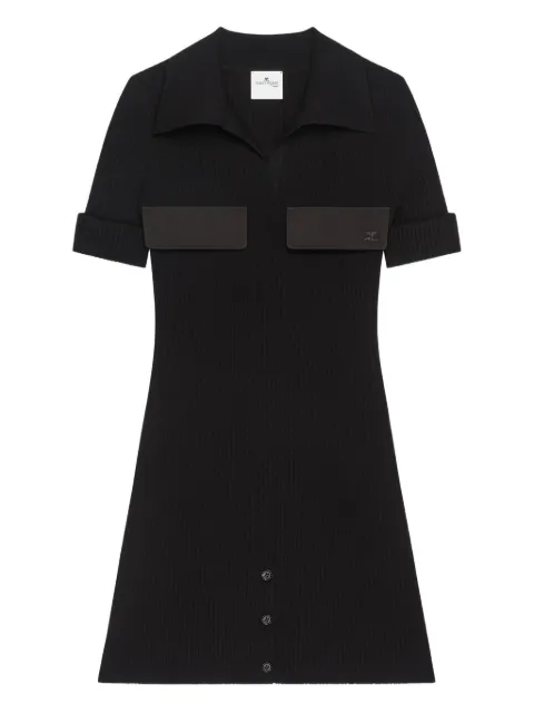 Courrèges ribbed-knit polo mini dress Black 126MRO800FI0001