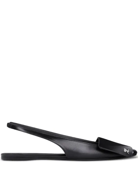 Courrèges leather slingback ballet flats Black 126SCS136CR0011