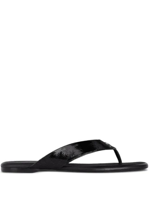 Courrèges vinyl-texture logo slides Black 126SCS142VY0014