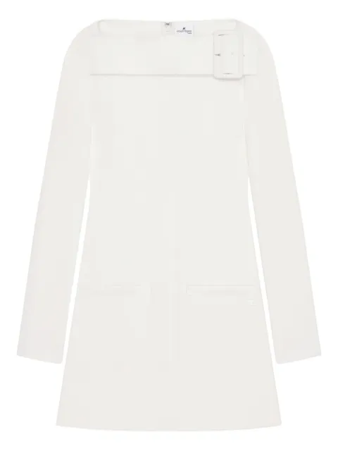 Courrèges buckle long-sleeves mini dress White 126CRO810PL0159