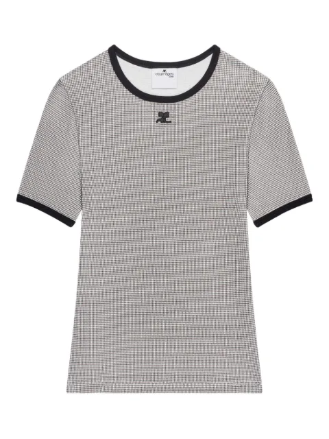 Courrèges houndstooth-pattern T-shirt Grey 126JTS017JS0223