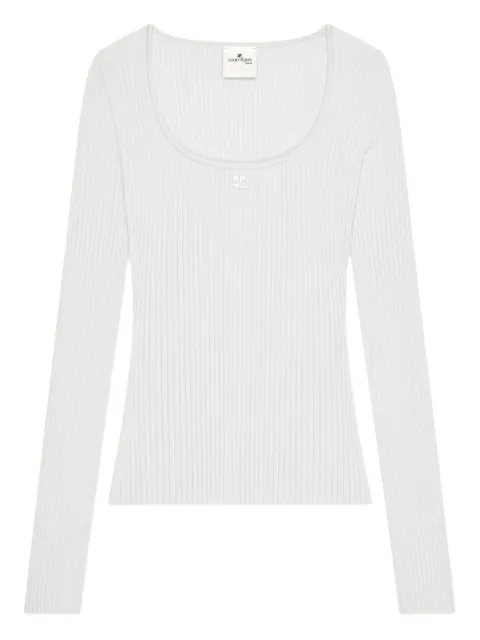 Courrèges ribbed-knit T-shirt White 126MTO479FI0001