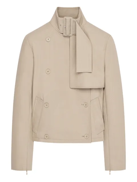 Courrèges buckle-detail button trench jacket Neutrals 126CMA265CO0134