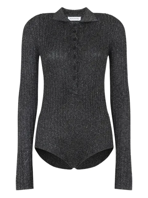 The Frankie Shop Solana buttoned polo top Grey POFS21509