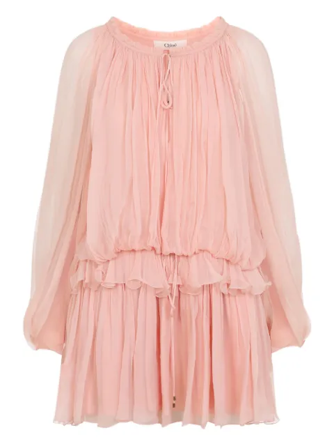 Chloé ruffled silk dress Pink CH26SRO02001