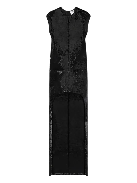 Courrèges sequin-embellished asymmetric dress Black 126CRO814PAI001
