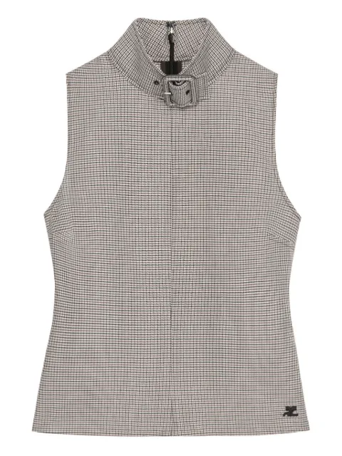 Courrèges buckle houndstooth-pattern top Neutrals 126CTO487WO0145