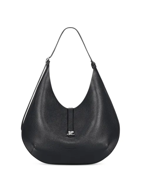 Courrèges Hobo grained leather tote bag Black 126GSA211CR0070
