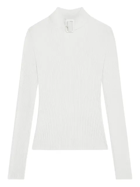 Courrèges buckle-neck ribbed sweater White 126MPU266FI0001