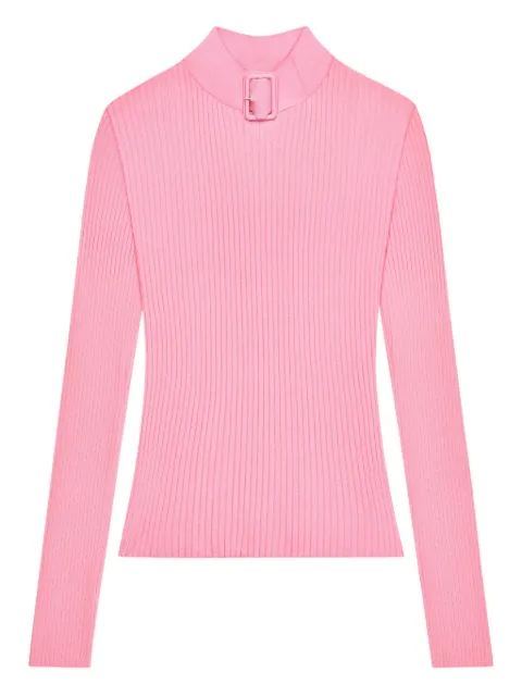 Courrèges buckle ribbed-knit sweater Pink 126MPU266FI0001