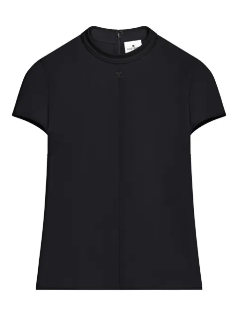 Courrèges heritage crêpe-texture top Black 126CT0472PL0159