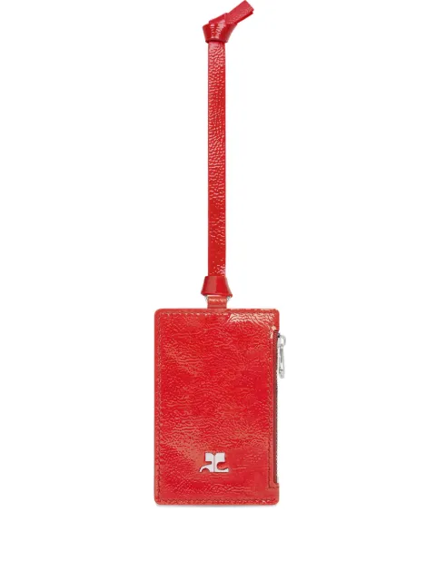 Courrèges Naplack zip card holder Red 126GPM036CR0043