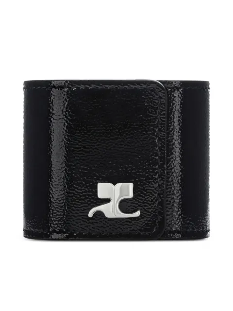 Courrèges logo-plaque slap bracelet Black 126BBC028CR0043