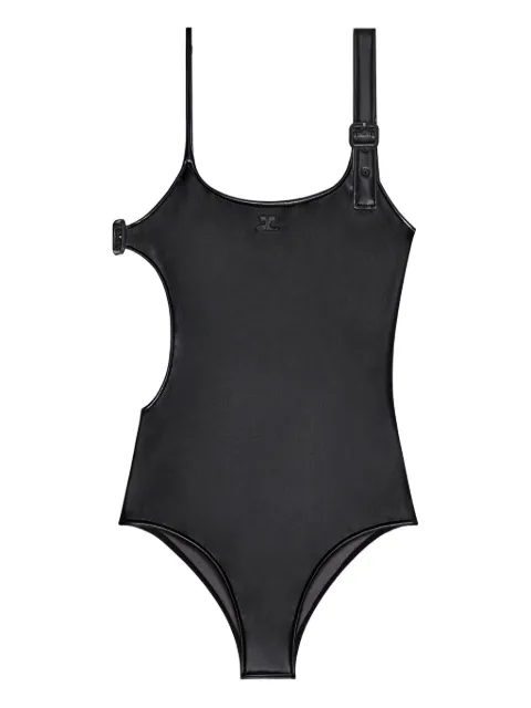 Courrèges buckle-detail cut-out swimsuit Black 126JMB055PU0049