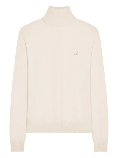 Courrèges mock-neck merino wool sweater Neutrals 126MPU265FI0071