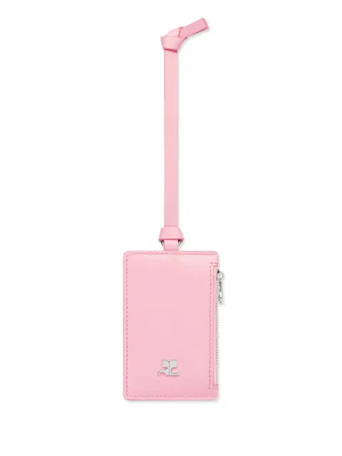 Courrèges zip leather cardholder Pink 126GPM036CR0011
