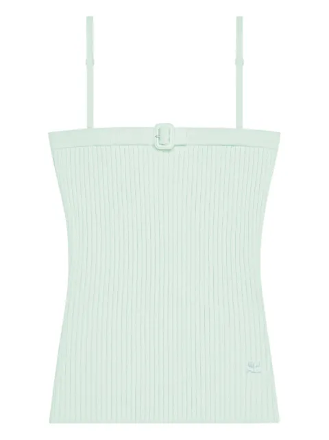 Courrèges buckle-detail ribbed-knit top Green 126MDE156FI0001