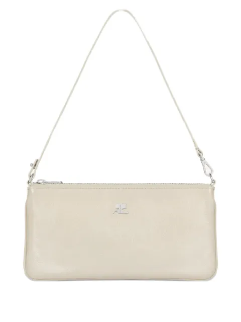 Courrèges logo-plaque zipped pouch Neutrals 126GPM035CR0043