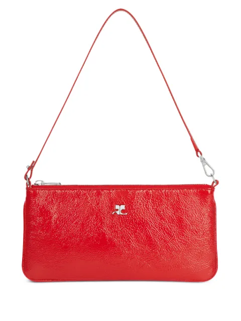Courrèges logo-plaque zipped pouch Red 126GPM035CR0043