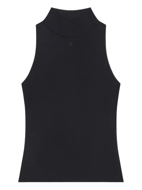 Courrèges heritage knited tank top Black 126MTO480FI0063