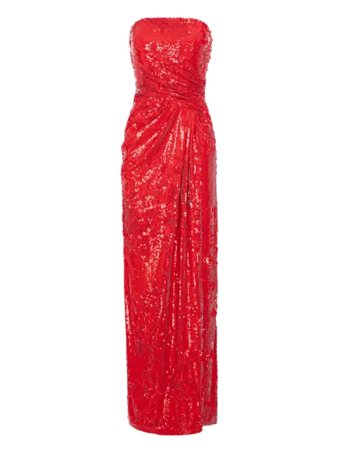 V:PM ATELIER Edie sequinned strapless maxi dress Red EDIVPMR