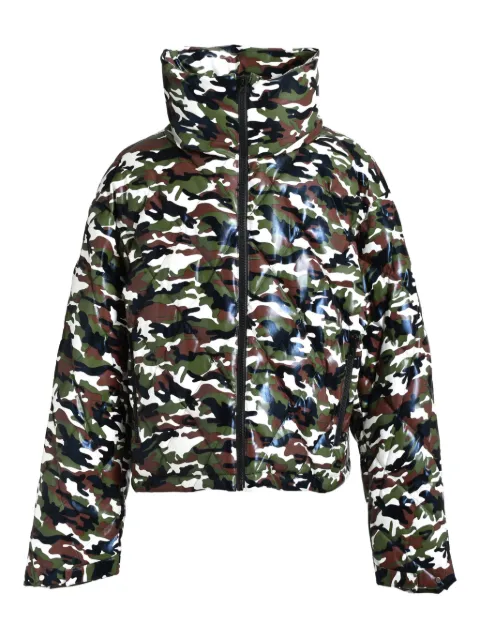BREATH camouflage funnel-neck jacket Green BR25AWO0018WCAMO