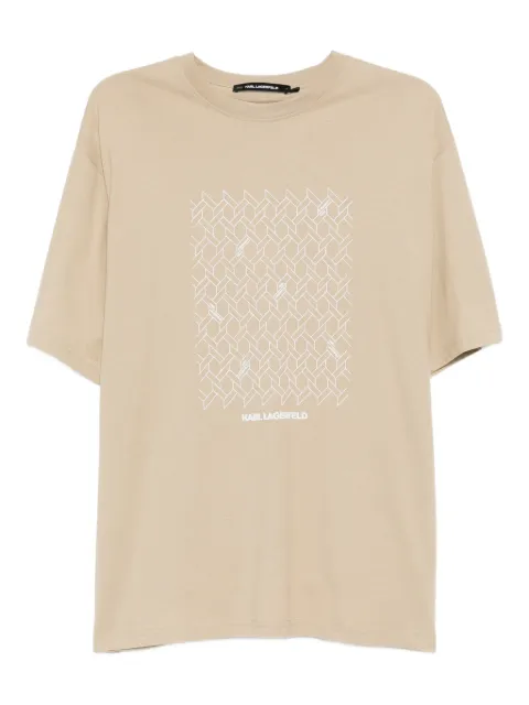 Karl Lagerfeld geometric-print crew-neck T-shirt Neutrals B1M170061DX