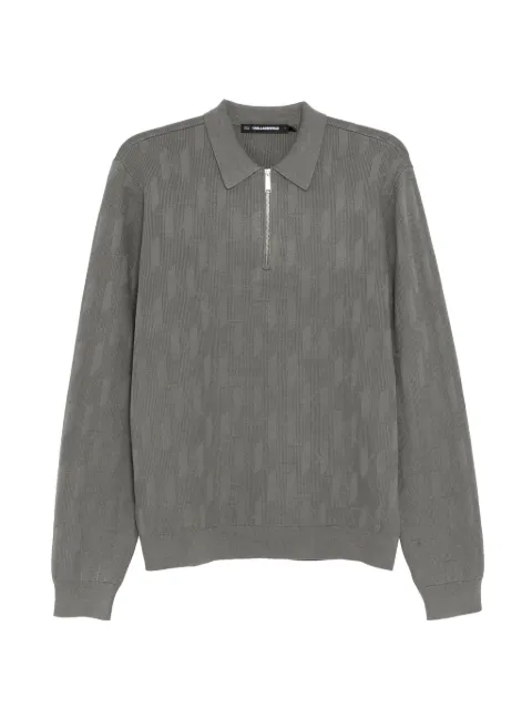 Karl Lagerfeld monogram zipped sweater Grey B1M180302FJ