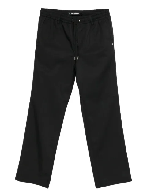 Karl Lagerfeld logo-plaqued straight-leg trousers Black B1M10016999
