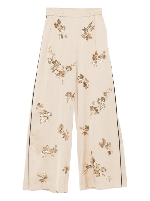 Karl Lagerfeld sequin-embellished flared trousers Neutrals B1W100962LY