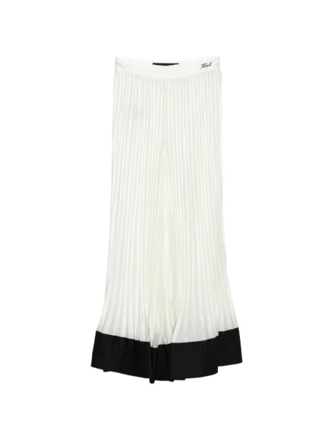 Karl Lagerfeld pleated wide-leg trousers White B1W10011461