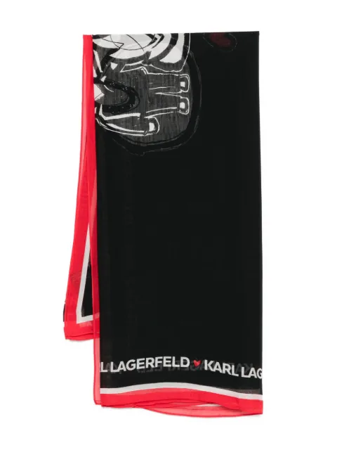 Karl Lagerfeld logo-print scarf Black B1W33106999