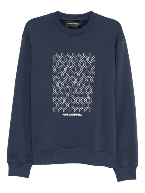 Karl Lagerfeld geometric-print crew-neck sweatshirt Blue B1M20005393