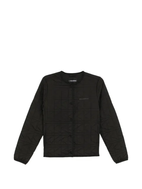 Karl Lagerfeld logo-embroidered quilted jacket Black B1W15041999