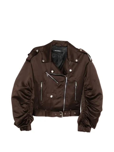 Karl Lagerfeld satin biker jacket Brown B1W14002201