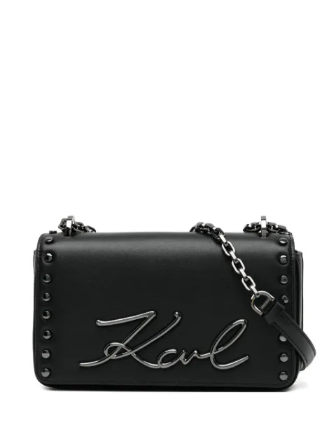 Karl Lagerfeld signature chain cross body bag Black B1W300491RC