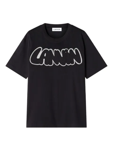 Lanvin logo-appliqué T-Shirt Black RMTS0012J313
