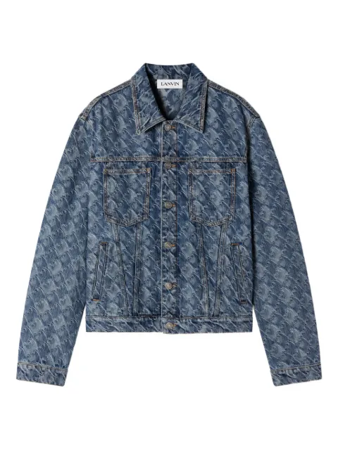 Lanvin monogram-jacquard denim jacket Blue RMJA0331D103P26