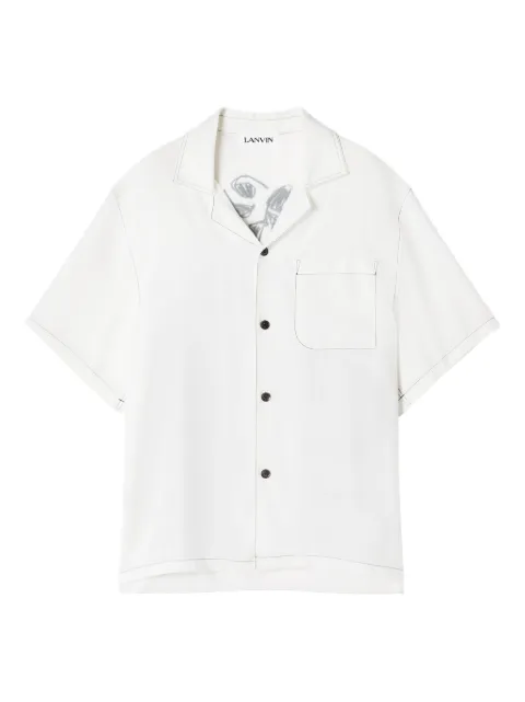 Lanvin chest-pocket back-graphic shirt White RMSI00116257P2600